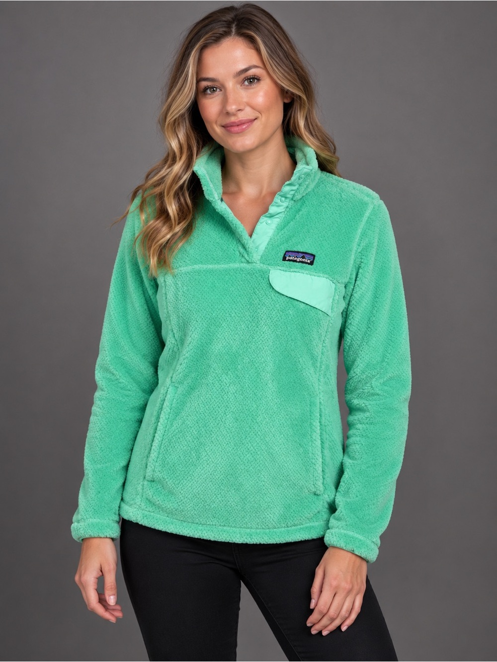 Patagonia Re-Tool Snap-T Pullover Women XS / S Mint Green Polartec Fleece